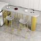 Modern Indoor Bar Table Set Solid Wood 1/2/4/5 Pieces Double Pedestal Bistro Set 5 Pieces: Gray Table, 4 Gray Stools Clearhalo 'Bar Furniture' 'furn' 'furn_home_bar_bar_sets' 'Furniture' 'Home Bars & Bar Sets' 'home_bar_bar_sets' 'Kitchen & Dining Furniture' 5905561