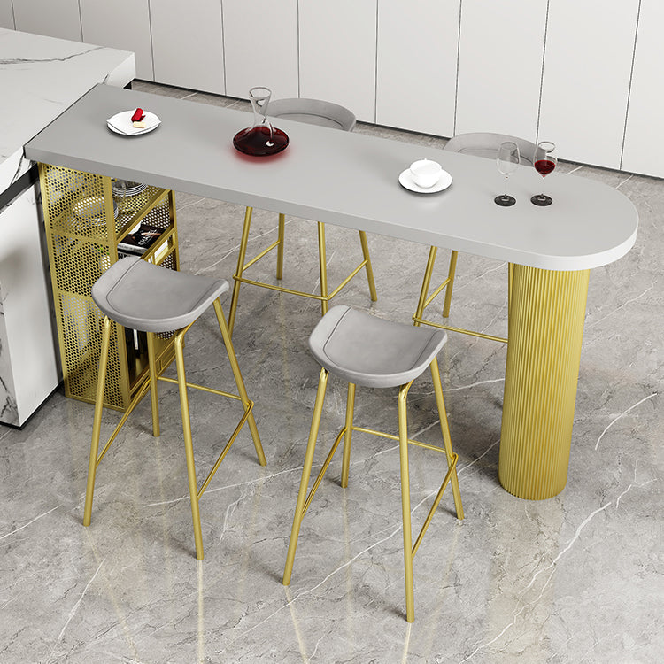 Modern Indoor Bar Table Set Solid Wood 1/2/4/5 Pieces Double Pedestal Bistro Set 5 Pieces: Gray Table, 4 Gray Stools Clearhalo 'Bar Furniture' 'furn' 'furn_home_bar_bar_sets' 'Furniture' 'Home Bars & Bar Sets' 'home_bar_bar_sets' 'Kitchen & Dining Furniture' 5905561