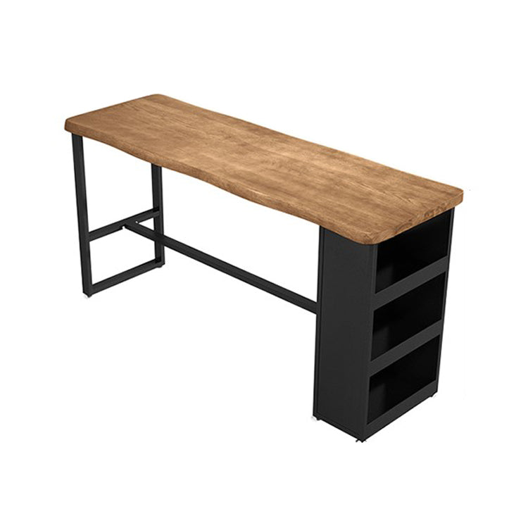 Contemporary Rectangular Bar Table Set 1/2/3 Pcs Solid Wood Bar Table and Stools Brown 94.5"L x 17.7"W Clearhalo 'Bar Furniture' 'furn' 'furn_home_bar_bar_sets' 'Furniture' 'Home Bars & Bar Sets' 'home_bar_bar_sets' 'Kitchen & Dining Furniture' 5905571