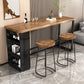 Contemporary Rectangular Bar Table Set 1/2/3 Pcs Solid Wood Bar Table and Stools Clearhalo 'Bar Furniture' 'furn' 'furn_home_bar_bar_sets' 'Furniture' 'Home Bars & Bar Sets' 'home_bar_bar_sets' 'Kitchen & Dining Furniture' 5905575