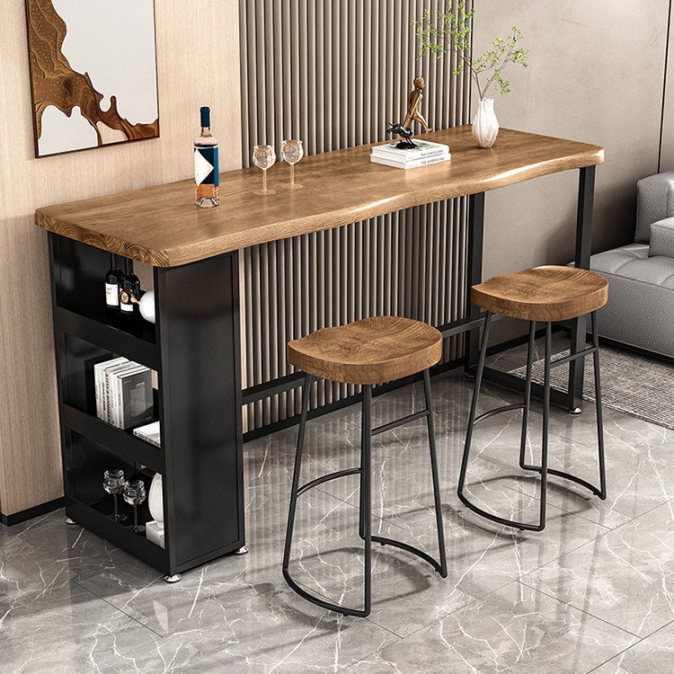 Contemporary Rectangular Bar Table Set 1/2/3 Pcs Solid Wood Bar Table and Stools Clearhalo 'Bar Furniture' 'furn' 'furn_home_bar_bar_sets' 'Furniture' 'Home Bars & Bar Sets' 'home_bar_bar_sets' 'Kitchen & Dining Furniture' 5905575