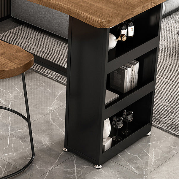 Contemporary Rectangular Bar Table Set 1/2/3 Pcs Solid Wood Bar Table and Stools Clearhalo 'Bar Furniture' 'furn' 'furn_home_bar_bar_sets' 'Furniture' 'Home Bars & Bar Sets' 'home_bar_bar_sets' 'Kitchen & Dining Furniture' 5905580