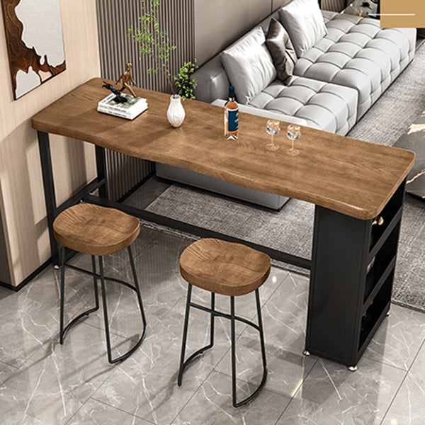 Contemporary Rectangular Bar Table Set 1/2/3 Pcs Solid Wood Bar Table and Stools Clearhalo 'Bar Furniture' 'furn' 'furn_home_bar_bar_sets' 'Furniture' 'Home Bars & Bar Sets' 'home_bar_bar_sets' 'Kitchen & Dining Furniture' 5905581
