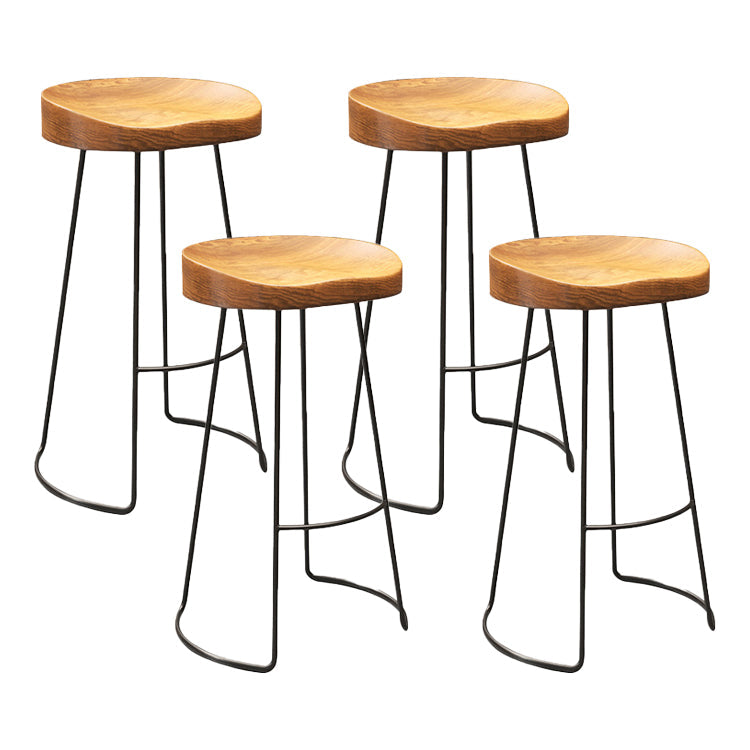 Modern 1/4/7 Pieces Bar Table Set Rectangle Pine Wood Counter Table with Stools for Cafe Wood 30"H Stools (Set of 4) Clearhalo 'Bar Furniture' 'furn' 'furn_home_bar_bar_sets' 'Furniture' 'Home Bars & Bar Sets' 'home_bar_bar_sets' 'Kitchen & Dining Furniture' 5905594
