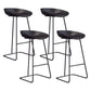 Modern 1/4/7 Pieces Bar Table Set Rectangle Pine Wood Counter Table with Stools for Cafe Bright-Black 30"H Stools (Set of 4) Clearhalo 'Bar Furniture' 'furn' 'furn_home_bar_bar_sets' 'Furniture' 'Home Bars & Bar Sets' 'home_bar_bar_sets' 'Kitchen & Dining Furniture' 5905595