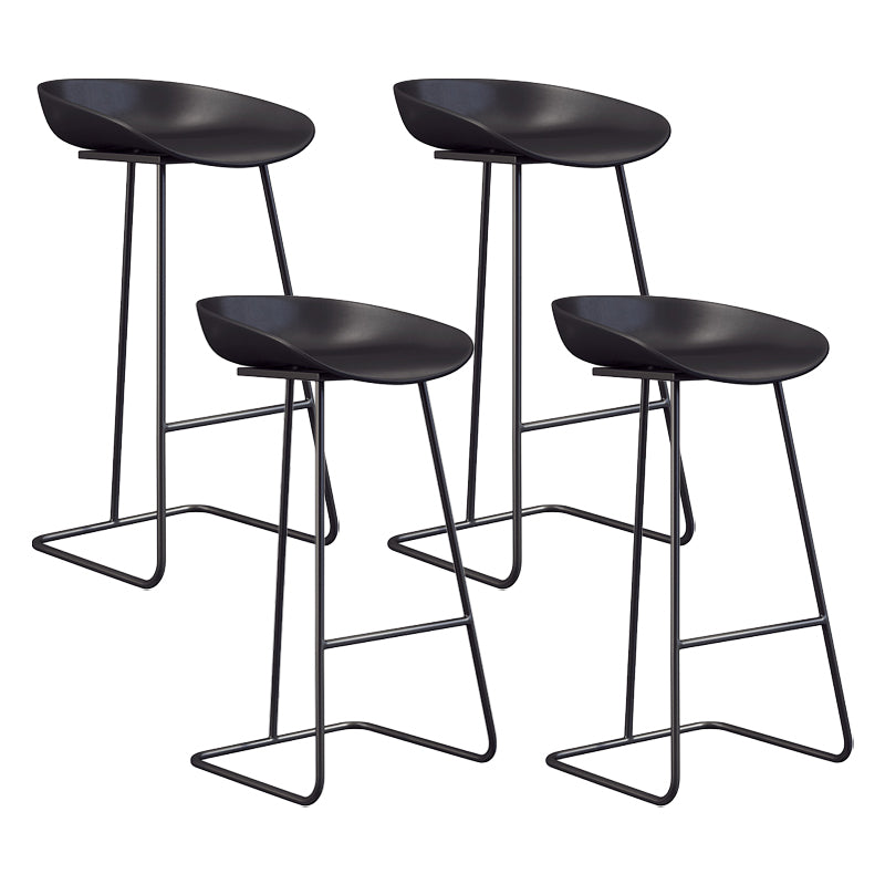 Modern 1/4/7 Pieces Bar Table Set Rectangle Pine Wood Counter Table with Stools for Cafe Bright-Black 30"H Stools (Set of 4) Clearhalo 'Bar Furniture' 'furn' 'furn_home_bar_bar_sets' 'Furniture' 'Home Bars & Bar Sets' 'home_bar_bar_sets' 'Kitchen & Dining Furniture' 5905595
