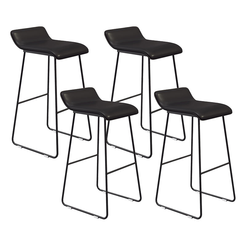 Modern 1/4/7 Pieces Bar Table Set Rectangle Pine Wood Counter Table with Stools for Cafe Black 30"H Stools (Set of 4) Clearhalo 'Bar Furniture' 'furn' 'furn_home_bar_bar_sets' 'Furniture' 'Home Bars & Bar Sets' 'home_bar_bar_sets' 'Kitchen & Dining Furniture' 5905597