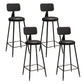 Modern 1/4/7 Pieces Bar Table Set Rectangle Pine Wood Counter Table with Stools for Cafe Matte Black 30"H Stools (Set of 4) Clearhalo 'Bar Furniture' 'furn' 'furn_home_bar_bar_sets' 'Furniture' 'Home Bars & Bar Sets' 'home_bar_bar_sets' 'Kitchen & Dining Furniture' 5905599