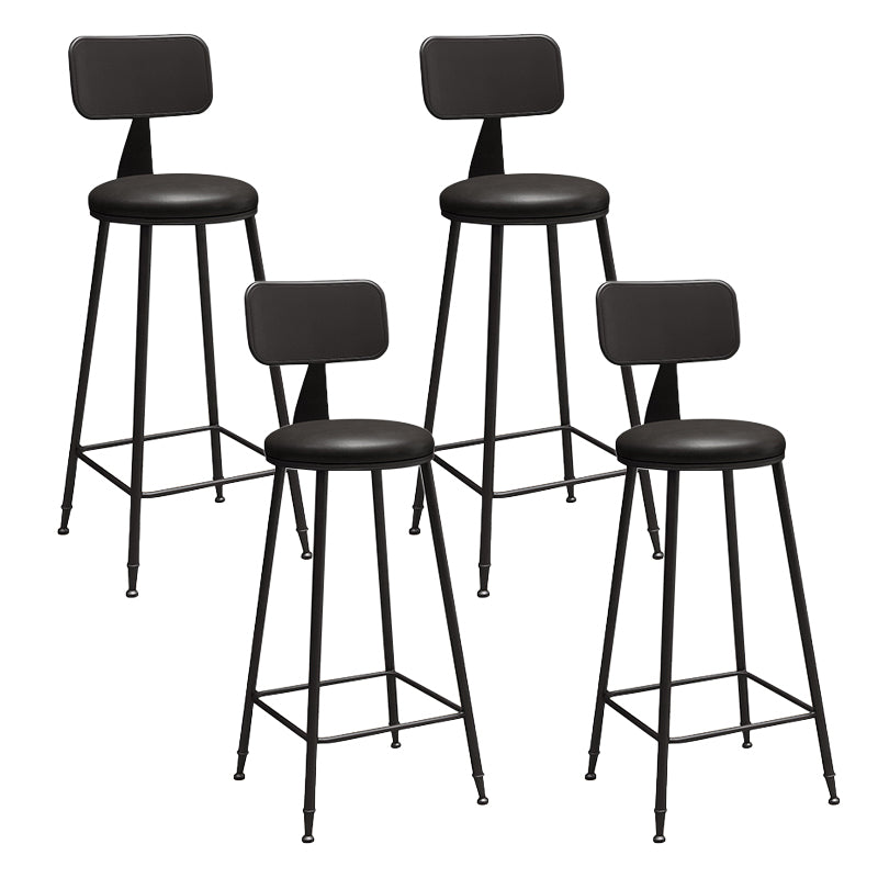 Modern 1/4/7 Pieces Bar Table Set Rectangle Pine Wood Counter Table with Stools for Cafe Matte Black 30"H Stools (Set of 4) Clearhalo 'Bar Furniture' 'furn' 'furn_home_bar_bar_sets' 'Furniture' 'Home Bars & Bar Sets' 'home_bar_bar_sets' 'Kitchen & Dining Furniture' 5905599