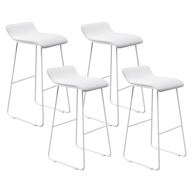 Modern 1/4/7 Pieces Bar Table Set Rectangle Pine Wood Counter Table with Stools for Cafe White 30"H Stools (Set of 4) Clearhalo 'Bar Furniture' 'furn' 'furn_home_bar_bar_sets' 'Furniture' 'Home Bars & Bar Sets' 'home_bar_bar_sets' 'Kitchen & Dining Furniture' 5905601