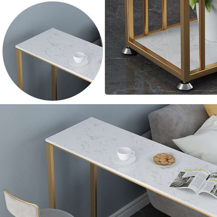 Juego de mesa de bar rectangular de lujo de 1/3 piezas, juego de mesa de bistró con tapa de mármol artificial