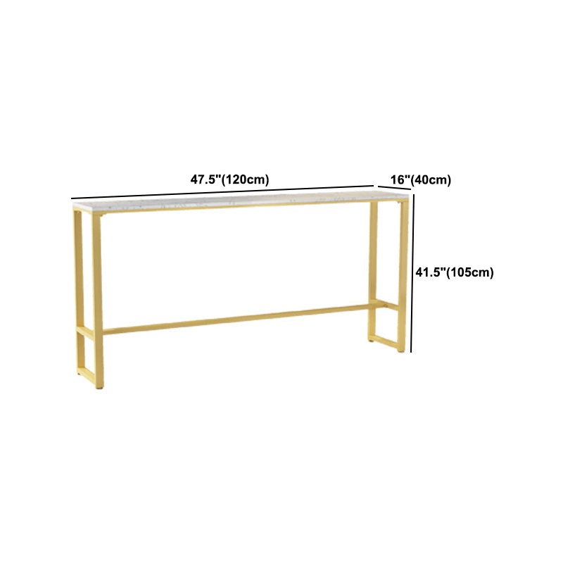 Modern Marble Bar Table Set 1/2/7 Pieces Rectangle White Trestle Table and Stool Set