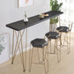 Glam 1/2/3/4 Pieces Reclaimed Wood Bar Table Set Rectangular Counter Set for Home Use