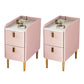 Faux Wood -Nachtschrank Beine enthalten Akzenttisch -Nachttisch mit 2 Schubladen