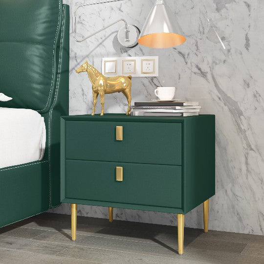Cama de madera sólida Cabinete de noche de la cama glamorosa con 2-Drawer