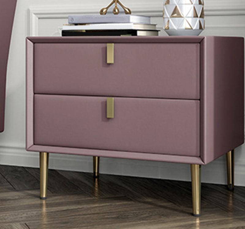 Cama de madera sólida Cabinete de noche de la cama glamorosa con 2-Drawer