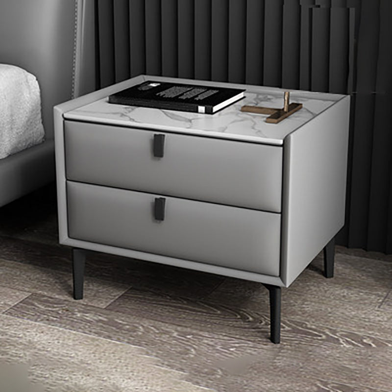 Cama de madera sólida Cabinete de noche de la cama glamorosa con 2-Drawer