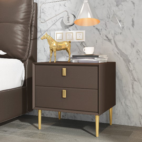 Cama de madera sólida Cabinete de noche de la cama glamorosa con 2-Drawer