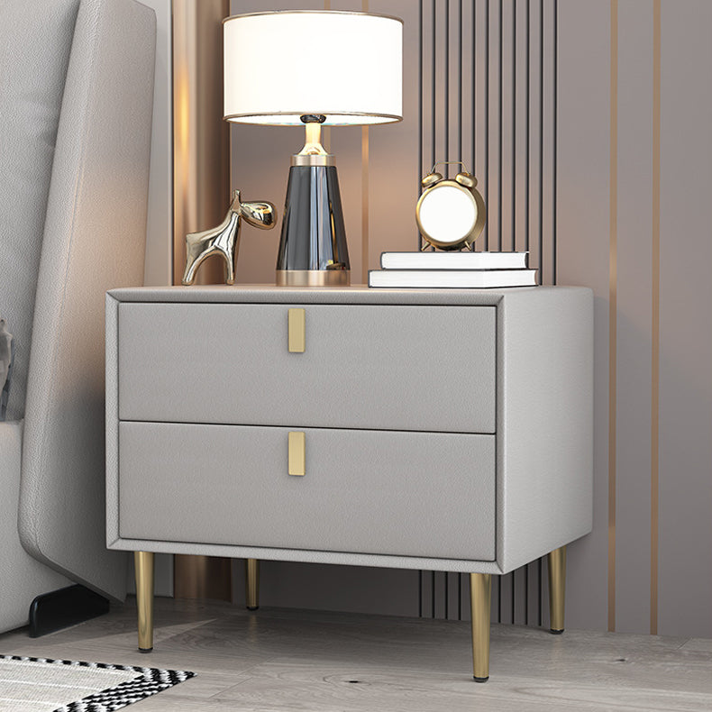 Cama de madera sólida Cabinete de noche de la cama glamorosa con 2-Drawer