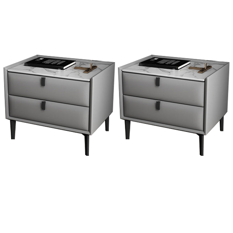 Cama de madera sólida Cabinete de noche de la cama glamorosa con 2-Drawer