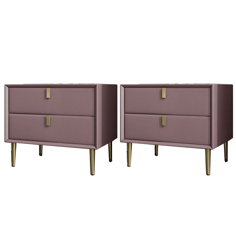 Cama de madera sólida Cabinete de noche de la cama glamorosa con 2-Drawer