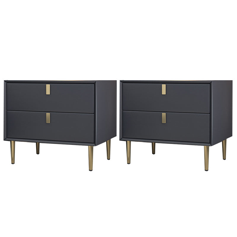 Cama de madera sólida Cabinete de noche de la cama glamorosa con 2-Drawer