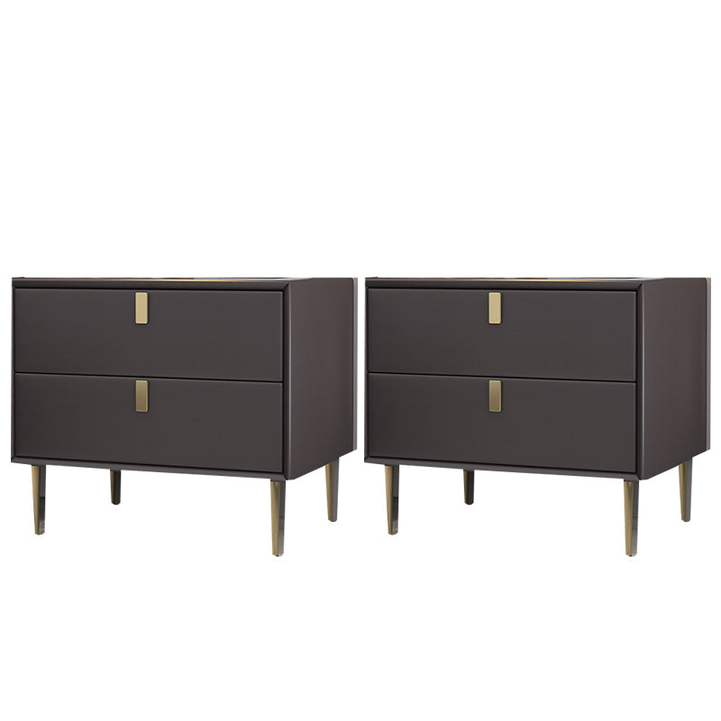 Cama de madera sólida Cabinete de noche de la cama glamorosa con 2-Drawer