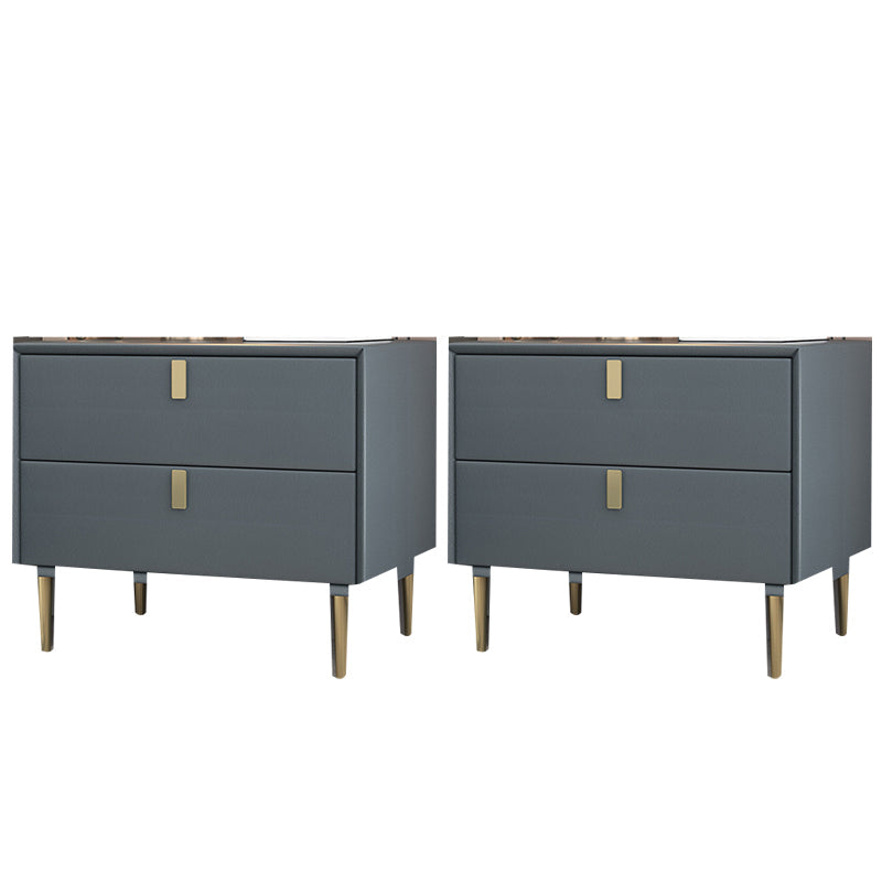 Cama de madera sólida Cabinete de noche de la cama glamorosa con 2-Drawer