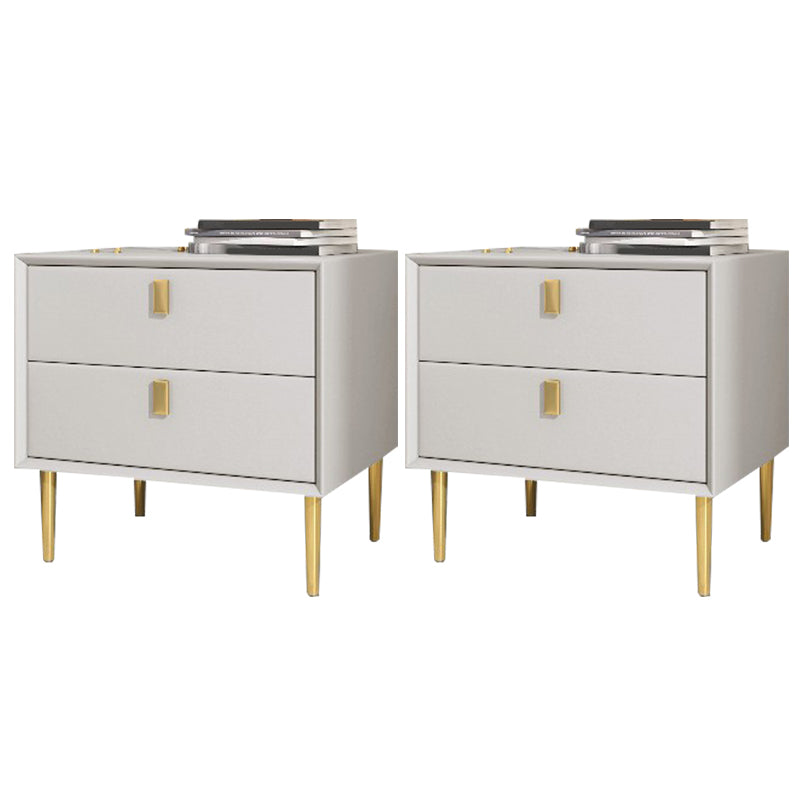 Cama de madera sólida Cabinete de noche de la cama glamorosa con 2-Drawer