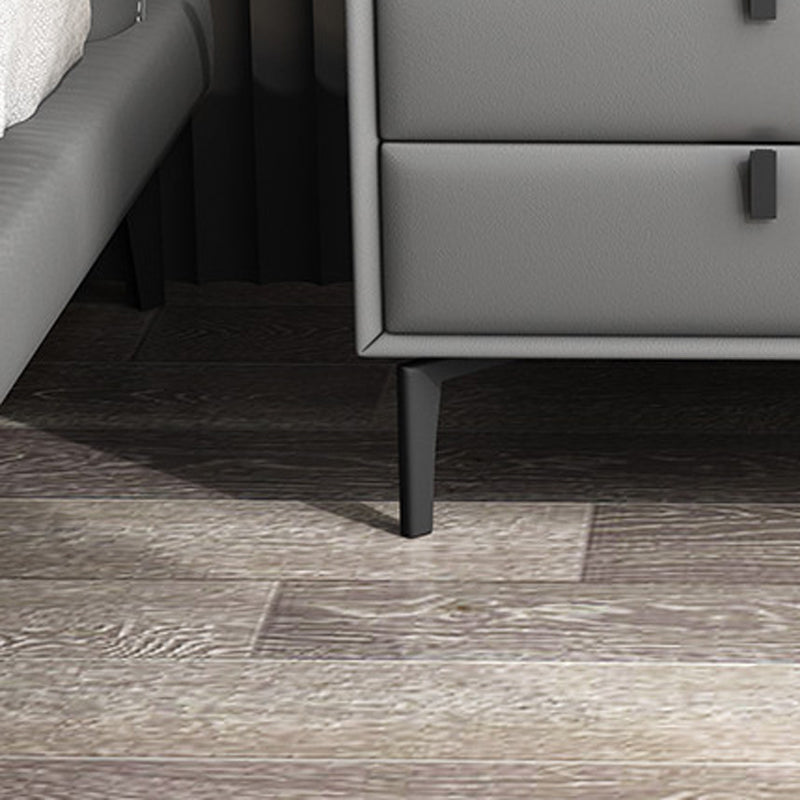 Cama de cuero de falsa mesita de noche de acento de 2 cavadores Noche para dormitorio