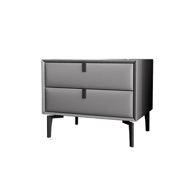 Cama de cuero de falsa mesita de noche de acento de 2 cavadores Noche para dormitorio