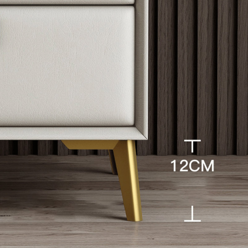 Mesa de acento de cuero sintética Mesa nocturna de 2 cavadores para el dormitorio