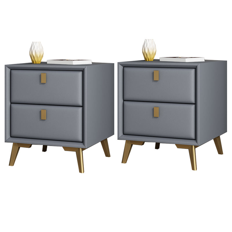 Mesa de acento de cuero sintética Mesa nocturna de 2 cavadores para el dormitorio