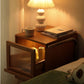 2 cajones de madera sólida Moderna noche de almacenamiento Cajón de almacenamiento Noche en natural