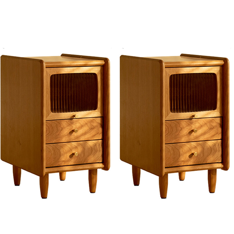 Moderno tavolo da notte in legno massiccio 21 "H comodino da letto di stoccaggio con gambe