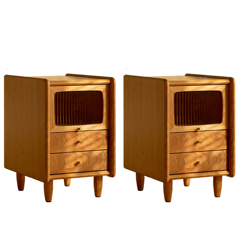 Moderno tavolo da notte in legno massiccio 21 "H comodino da letto di stoccaggio con gambe