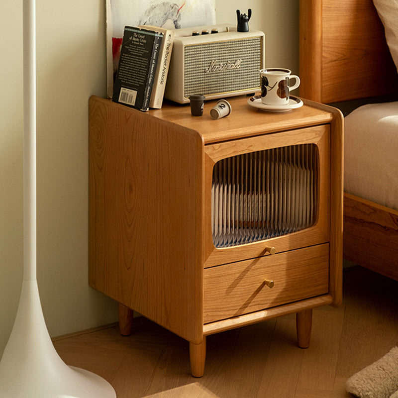 Moderno tavolo da notte in legno massiccio 21 "H comodino da letto di stoccaggio con gambe