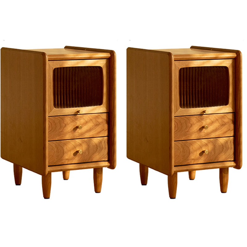 Moderno tavolo da notte in legno massiccio 21 "H comodino da letto di stoccaggio con gambe