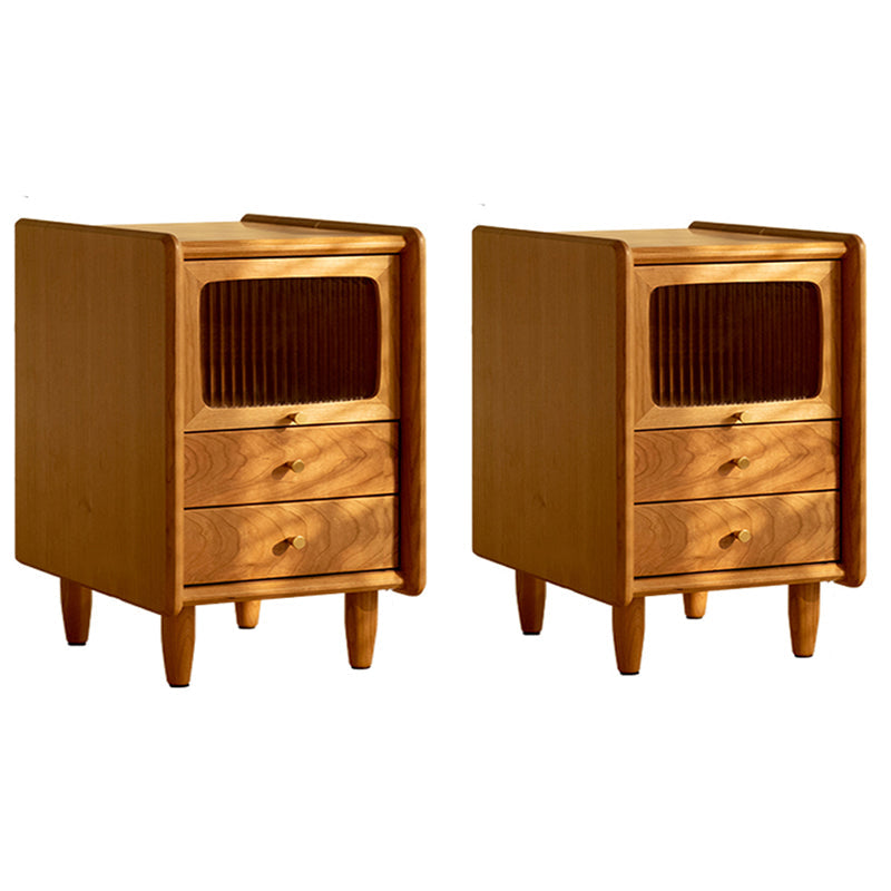 Moderno tavolo da notte in legno massiccio 21 "H comodino da letto di stoccaggio con gambe