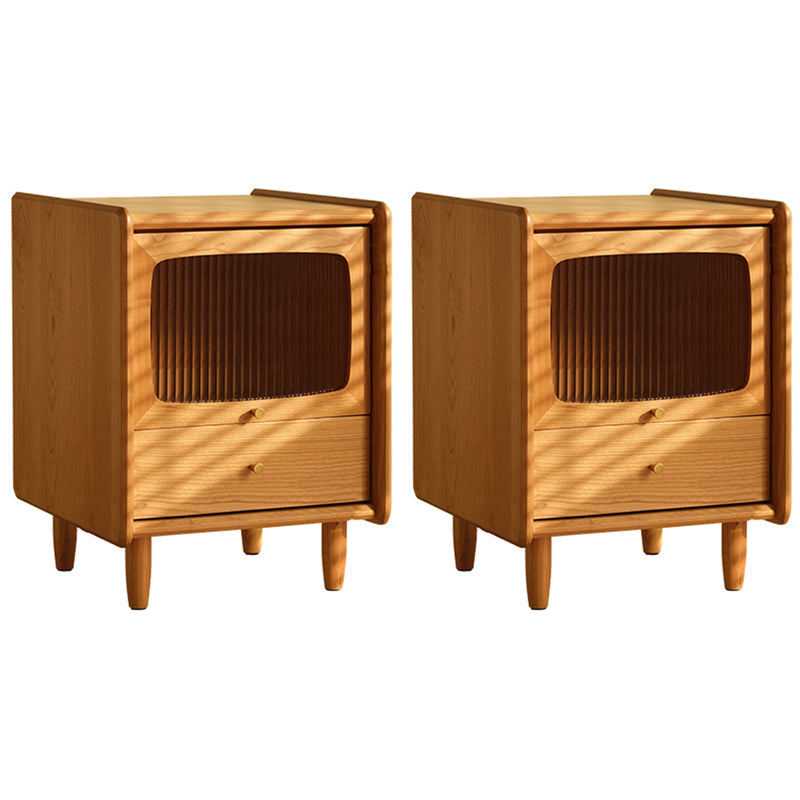 Moderno tavolo da notte in legno massiccio 21 "H comodino da letto di stoccaggio con gambe