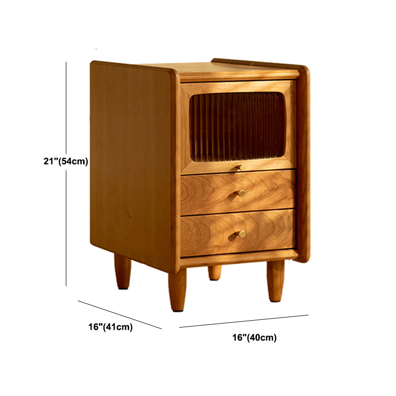 Moderno tavolo da notte in legno massiccio 21 "H comodino da letto di stoccaggio con gambe