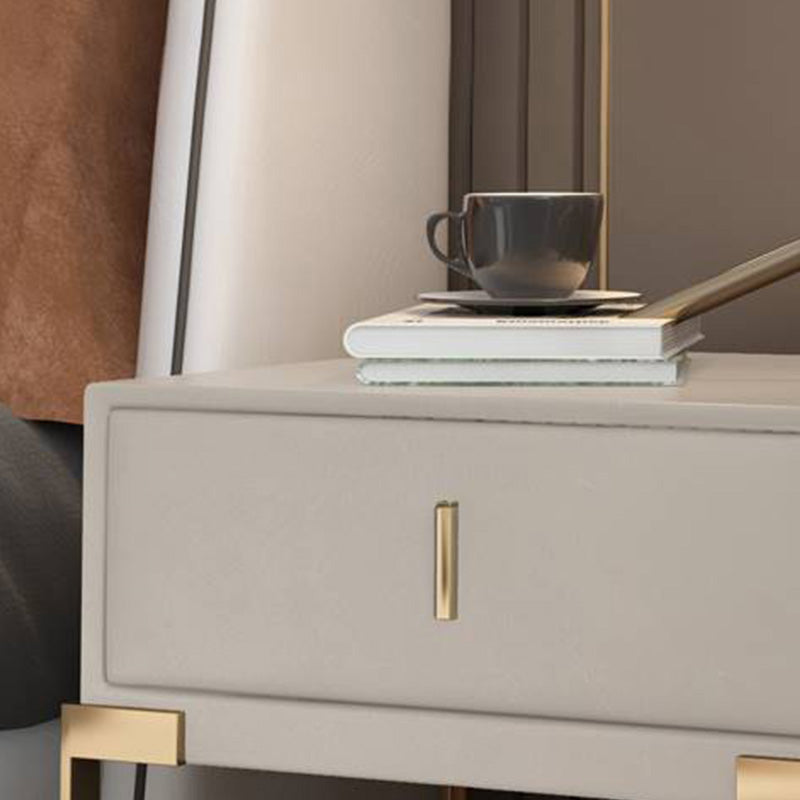 Leder 1 Schubladen Nachttisch zeitgenössischer Nachttisch mit Metallbeinen