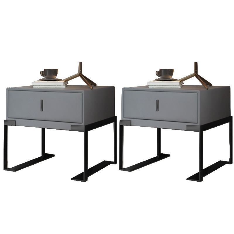 Leder 1 Schubladen Nachttisch zeitgenössischer Nachttisch mit Metallbeinen