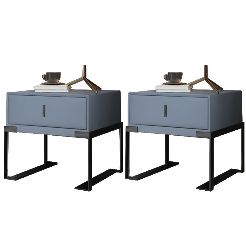 Leder 1 Schubladen Nachttisch zeitgenössischer Nachttisch mit Metallbeinen