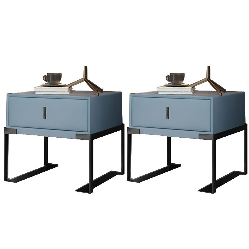 Leder 1 Schubladen Nachttisch zeitgenössischer Nachttisch mit Metallbeinen