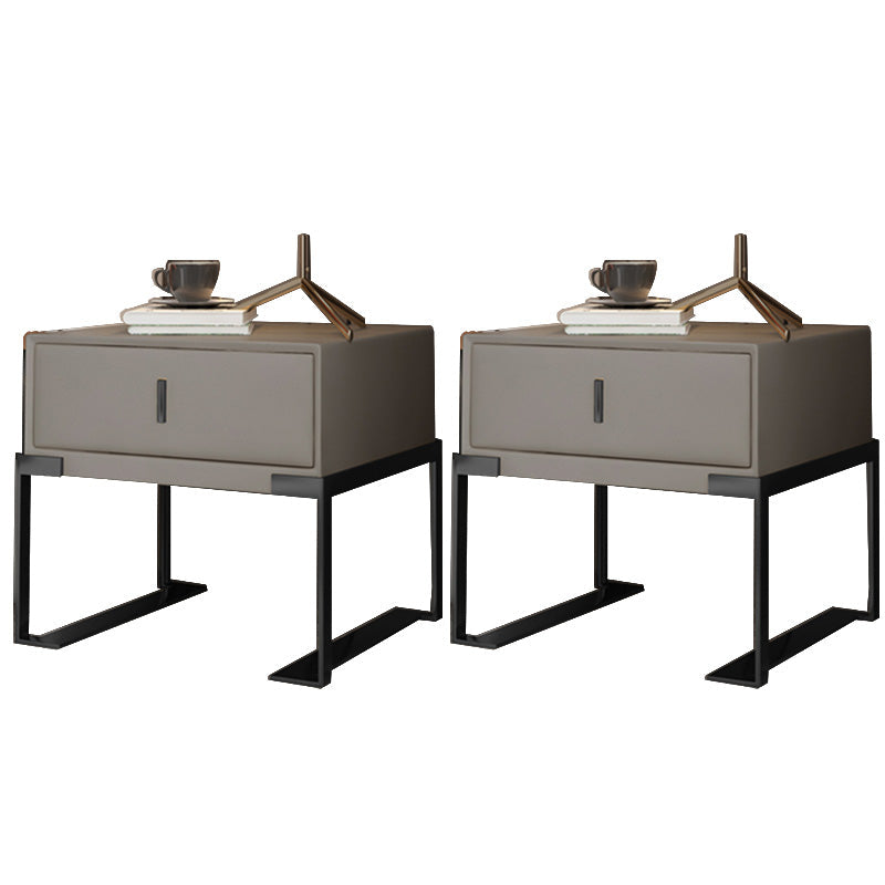 Leder 1 Schubladen Nachttisch zeitgenössischer Nachttisch mit Metallbeinen