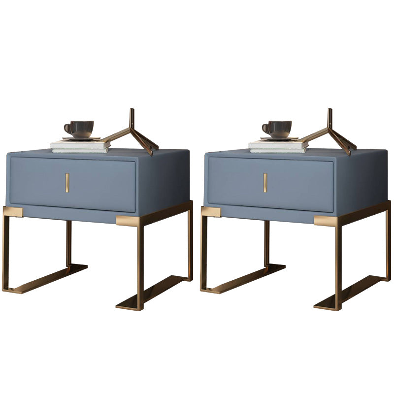 Leder 1 Schubladen Nachttisch zeitgenössischer Nachttisch mit Metallbeinen