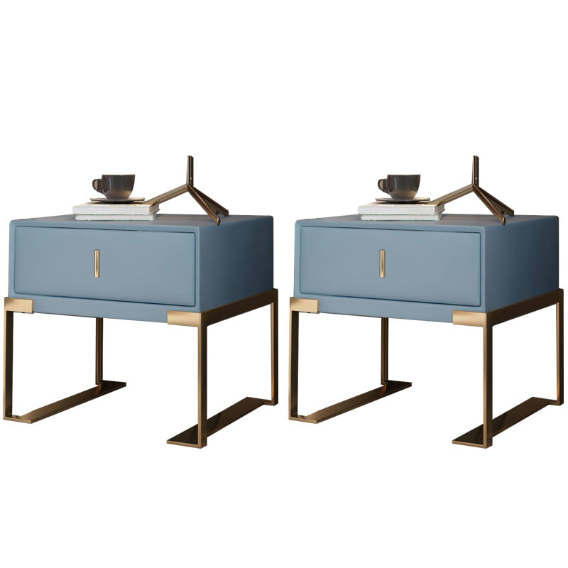 Leder 1 Schubladen Nachttisch zeitgenössischer Nachttisch mit Metallbeinen