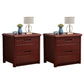 Solid Wood 2 Drawer Modern Night Table Drawer Storage Bed Nightstand Red Brown 2 Piece Set Clearhalo 'Bedroom Furniture' 'furn' 'furn_night_stand' 'Furniture' 'night_stand' 'Nightstands' 5906176