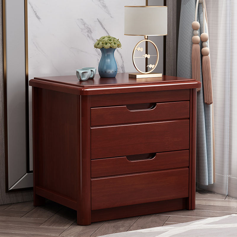 Solid Wood 2 Drawer Modern Night Table Drawer Storage Bed Nightstand Red Brown 1 Piece Clearhalo 'Bedroom Furniture' 'furn' 'furn_night_stand' 'Furniture' 'night_stand' 'Nightstands' 5906177
